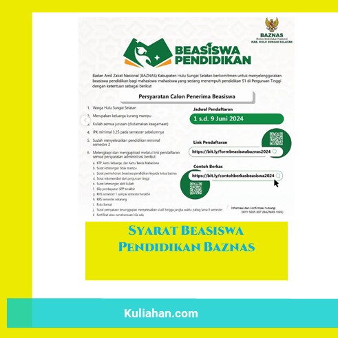 Syarat Beasiswa Pendidikan Baznas