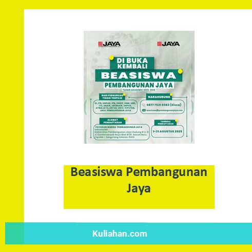 Beasiswa Pembangunan Jaya 2025