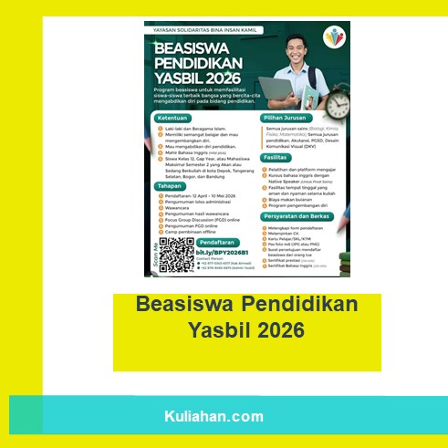Beasiswa Pendidikan Yasbil 2026