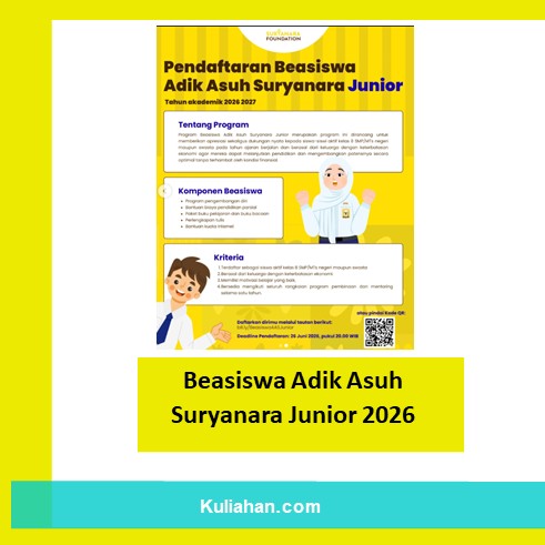 Beasiswa Adik Asuh Suryanara Junior 2026