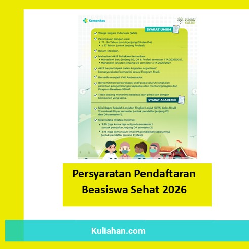 Persyaratan Pendaftaran Beasiswa Sehat 2026