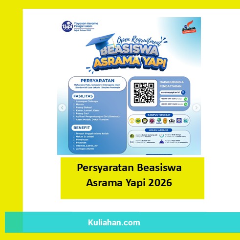 Persyaratan Beasiswa Asrama Yapi 2026
