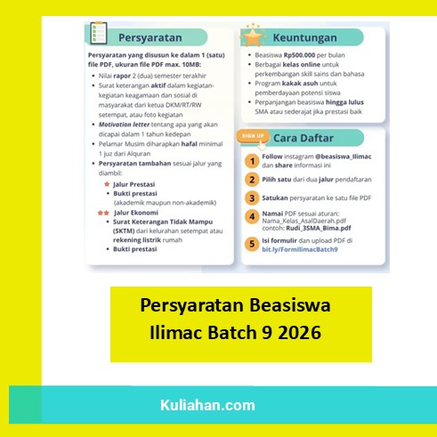 Persyaratan Beasiswa Ilimac Batch 9 2026