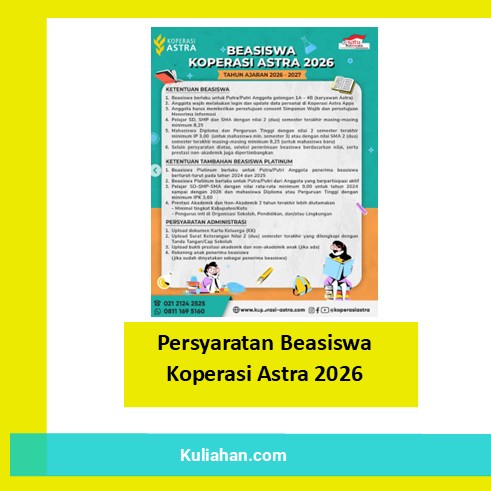 Persyaratan Beasiswa Koperasi Astra 2026