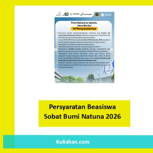 Persyaratan Beasiswa Sobat Bumi Natuna 2026